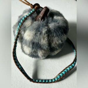 Turquoise and Brown Beaded Necklace